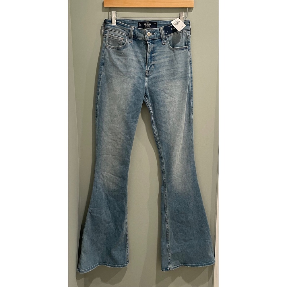 Hollister High Rise Flare‎ Jeans Light Wash Soft Stretch W27L4